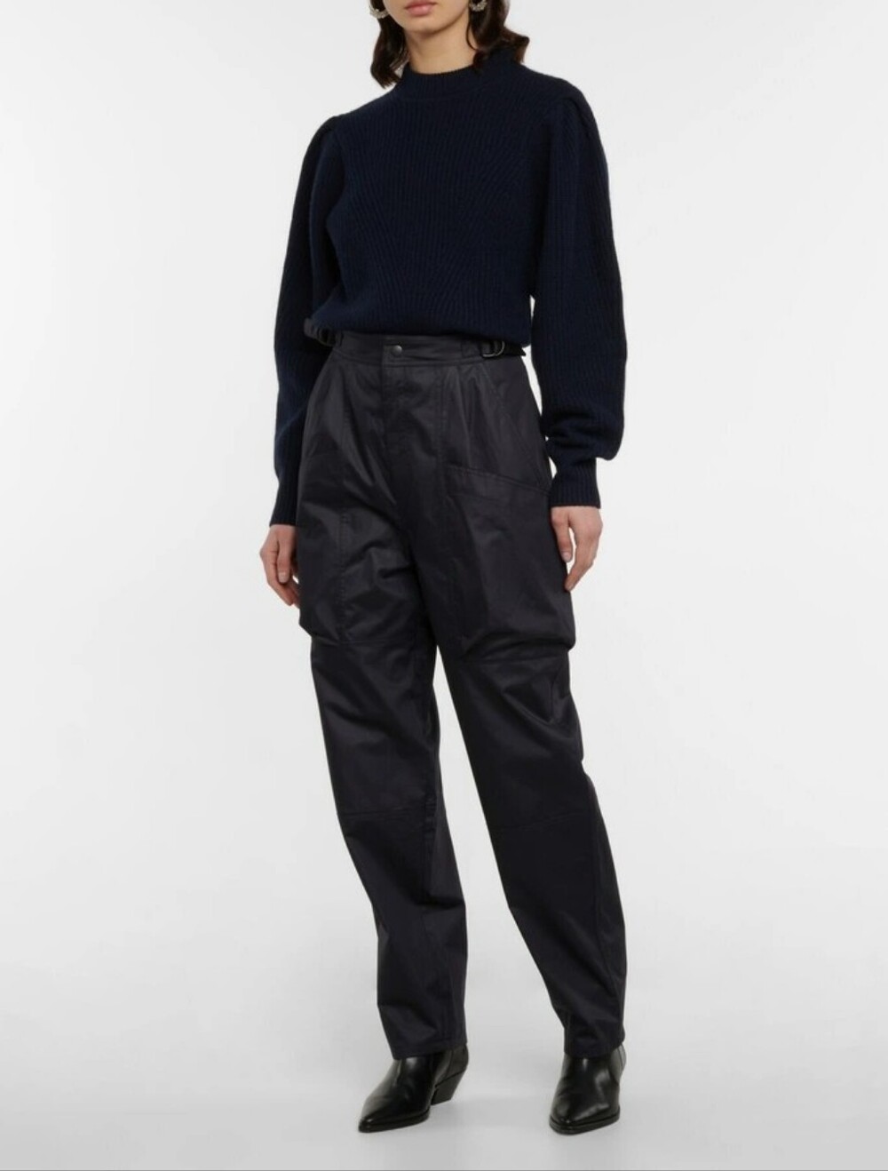 Isabel Marant Ferima High Rise Tapered Cotton Trousers IT36